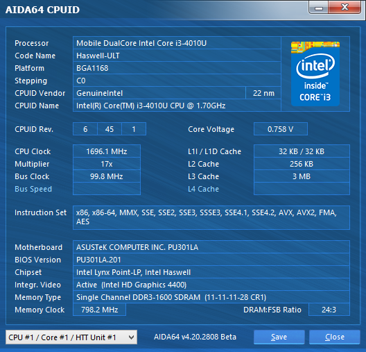 ������������������ ASUSPRO PU301
