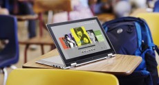 Student Using Inspiron 11 3000 Series 2-in-1 Outside